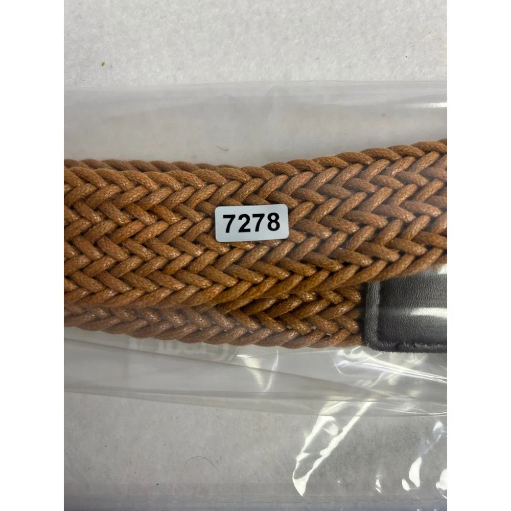 Boho Western Unbranded Women OS Tan Braided Woven Faux Leather‎ Trim Belt